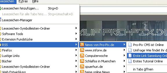  In einem RSS Abo Browsen mit Firefox 1.5