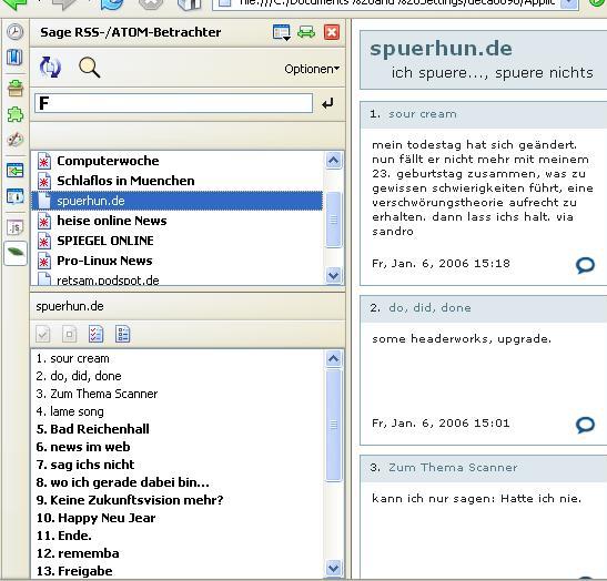 Sage Sage RSS Verwaltung Erweiterung